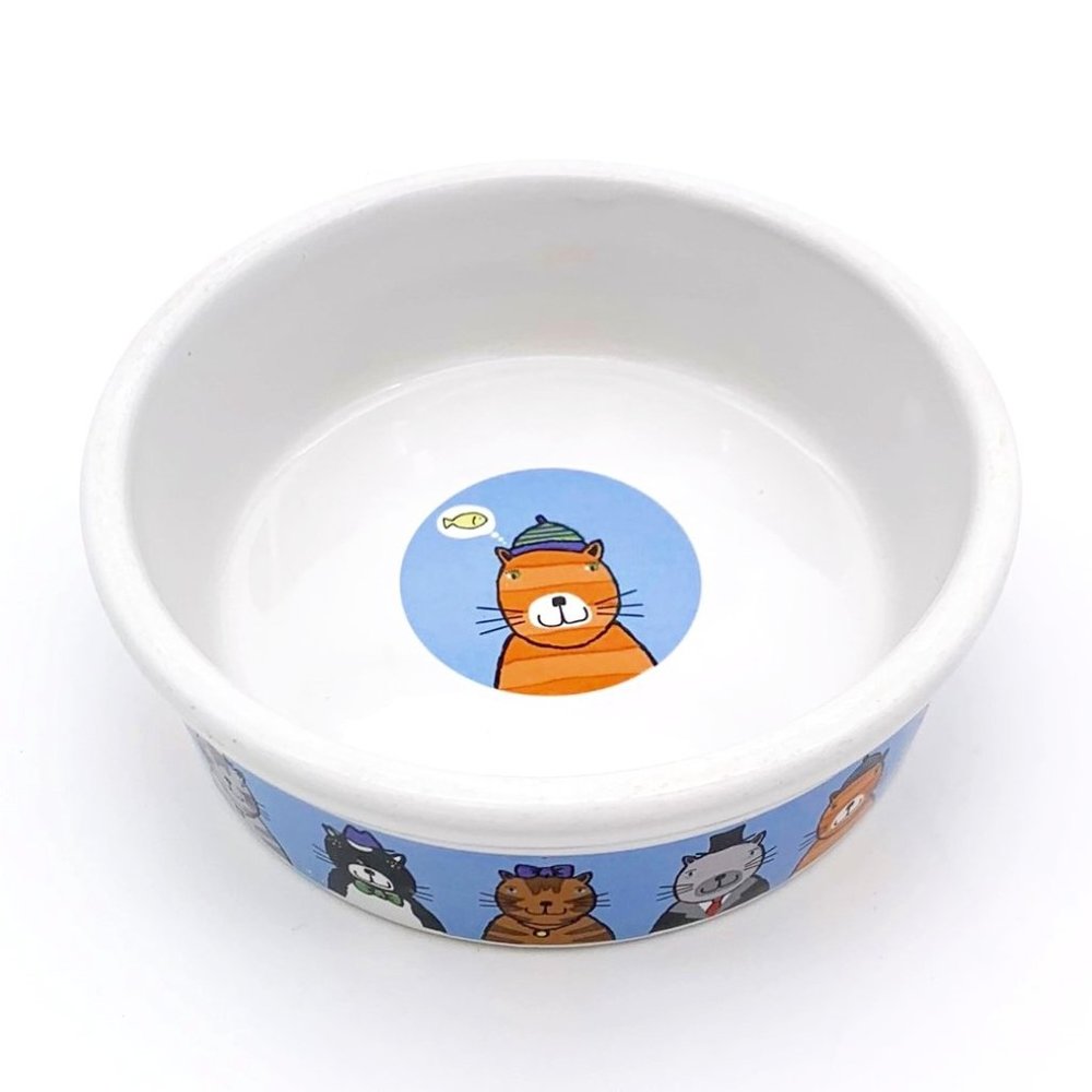 5" Signature Housewares Stoneware Cat Dish - R. Van Beers design, "Cat People"